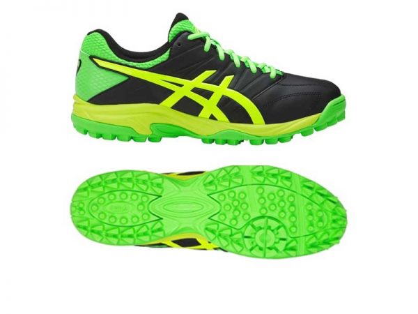 Asics Mens Gel Lethal MP7 Hockey Shoes - BLACK/GREEN GECKO/SAFETY YELLOW-0